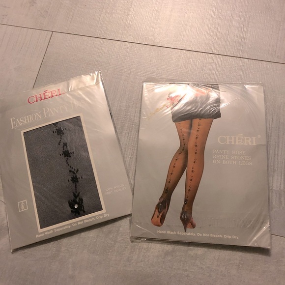 NEW Rhinestone On Both Legs Elegant fancy Panty Hose-Imported - Picture 1 of 4